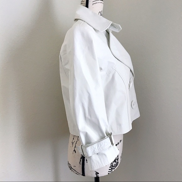 Emporio Cueros White Leather Button Front Jacket - Picture 2 of 8